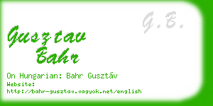 gusztav bahr business card